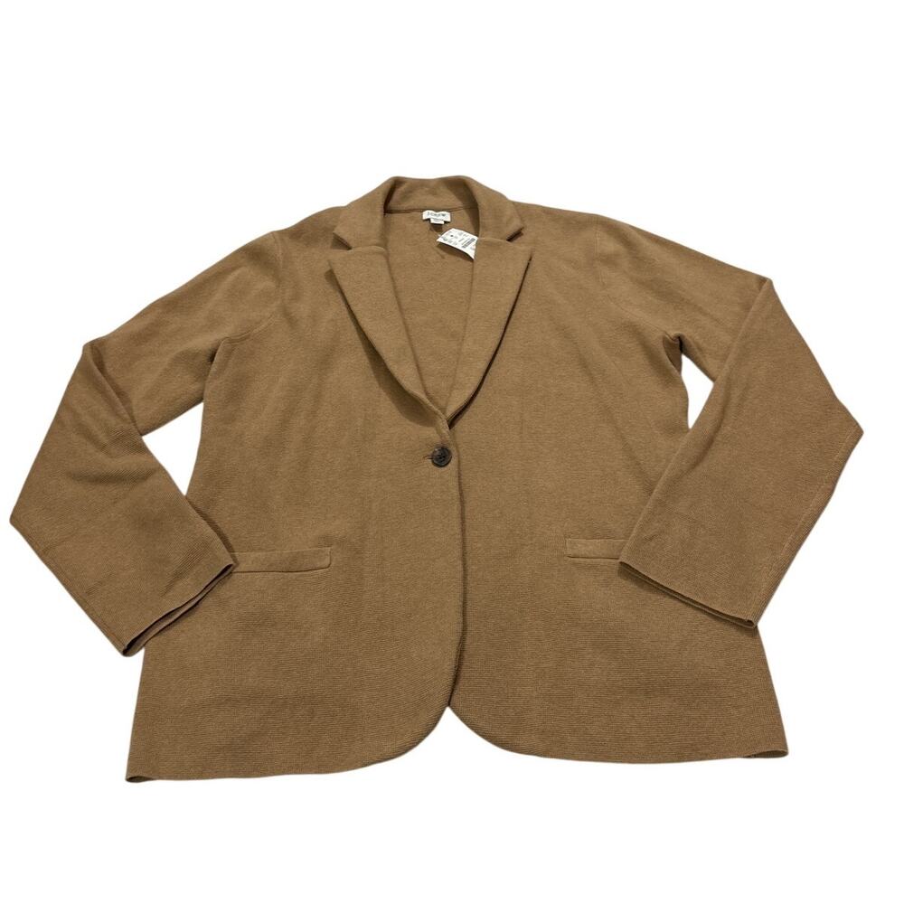 J.Crew Womens XL Schoolboy Knit Blazer Brown Pockets Cardigan Academia Office - Picture 4 of 8